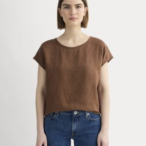 The Muscle Top in Linen | Cedarwood