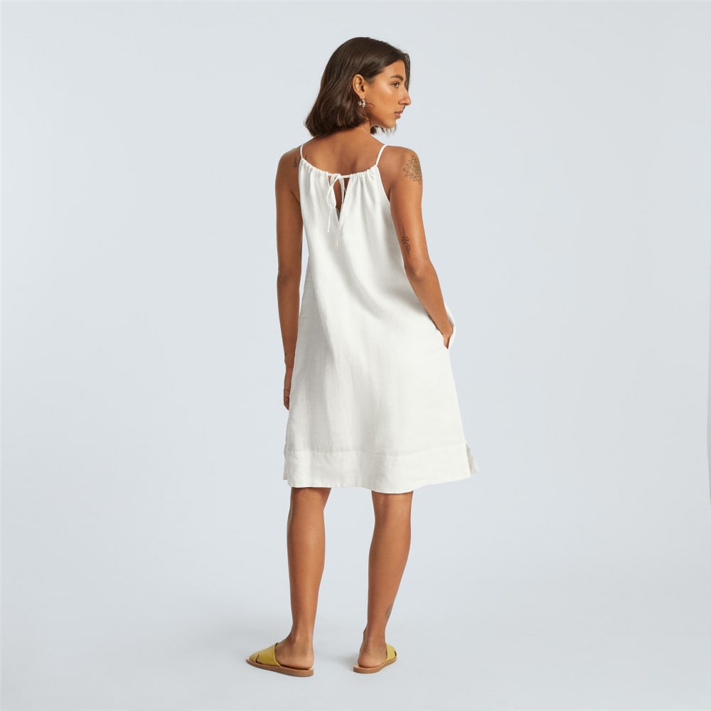 The Linen Apron Dress | White - Image 3