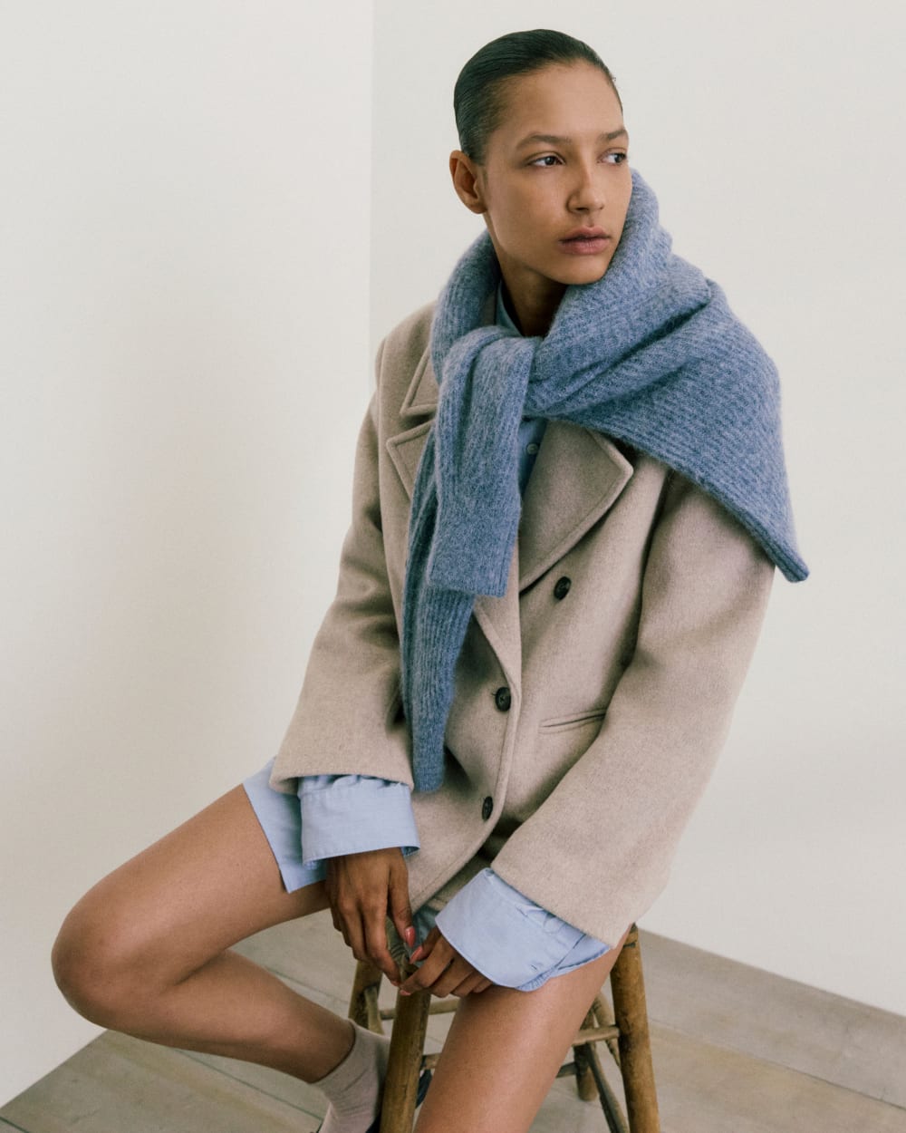 ReWool Short Peacoat | Heather Wheat - Image 7
