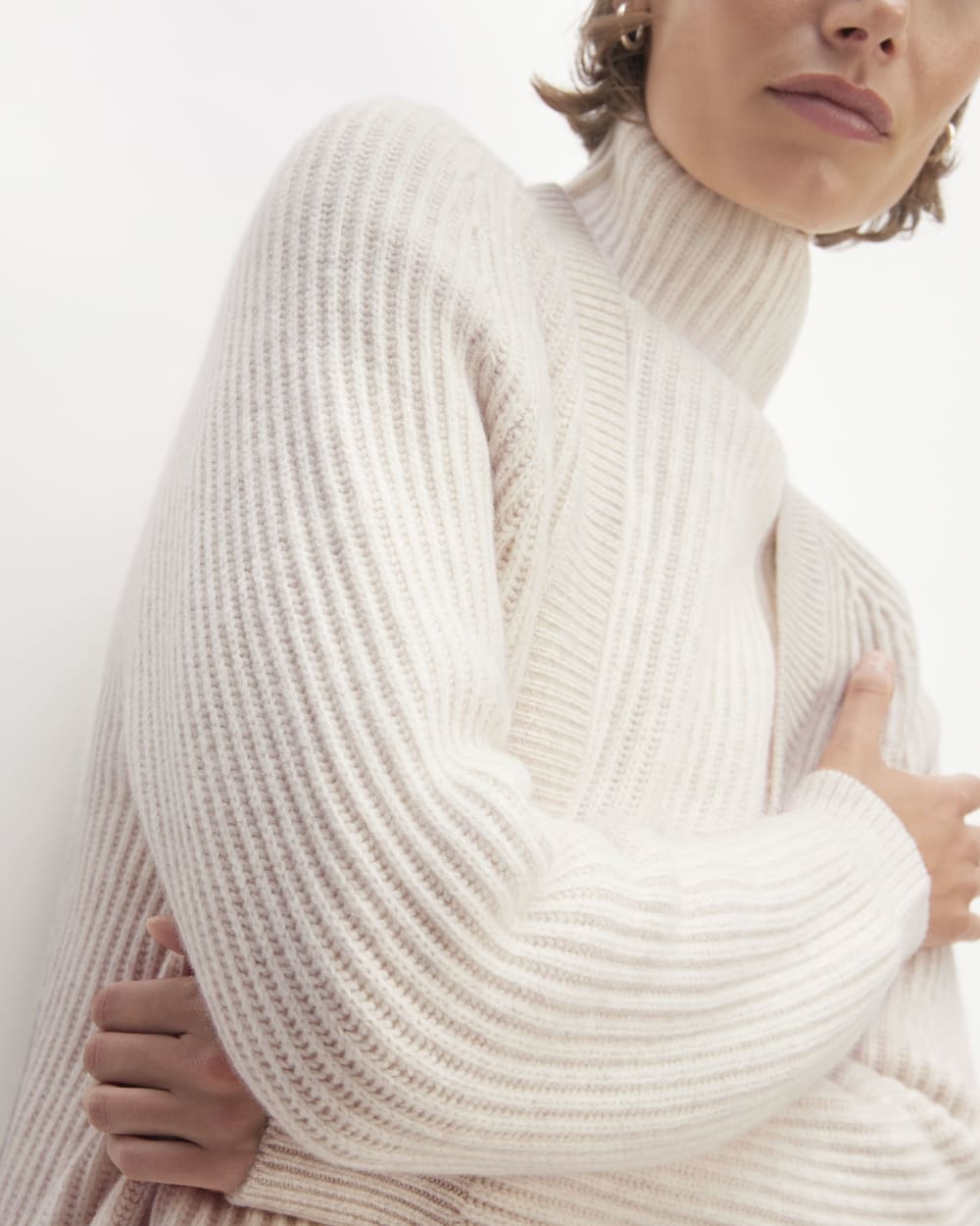 The Felted Merino Cocoon Cardigan | Heathered Oat - Image 4