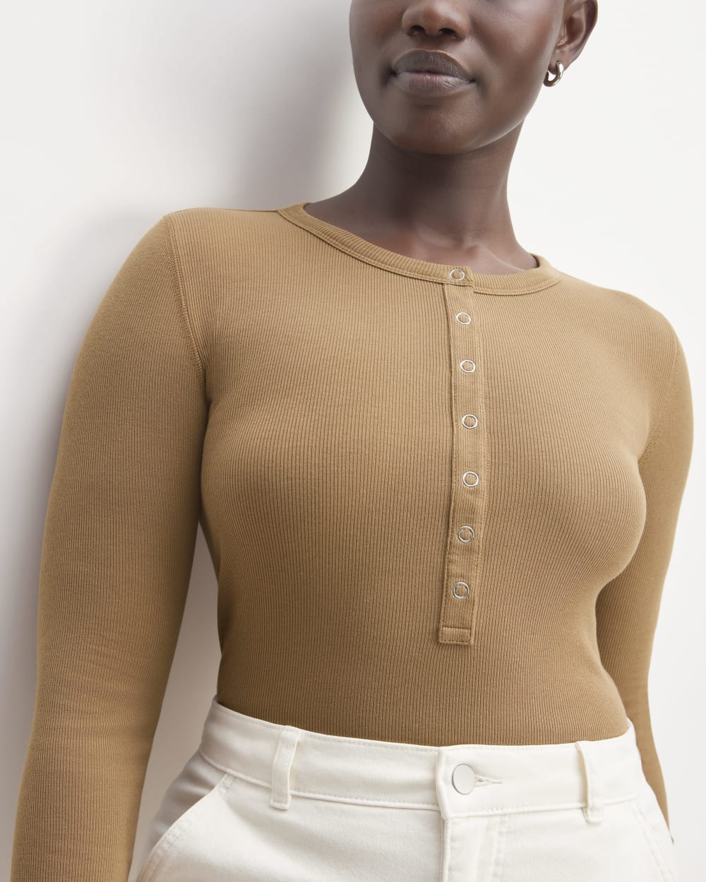 The Luxe Rib Henley | Toasted Coconut - Image 3