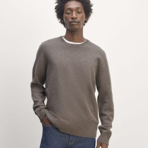 The Premium Merino Crew Neck Sweater | Taupe Melange