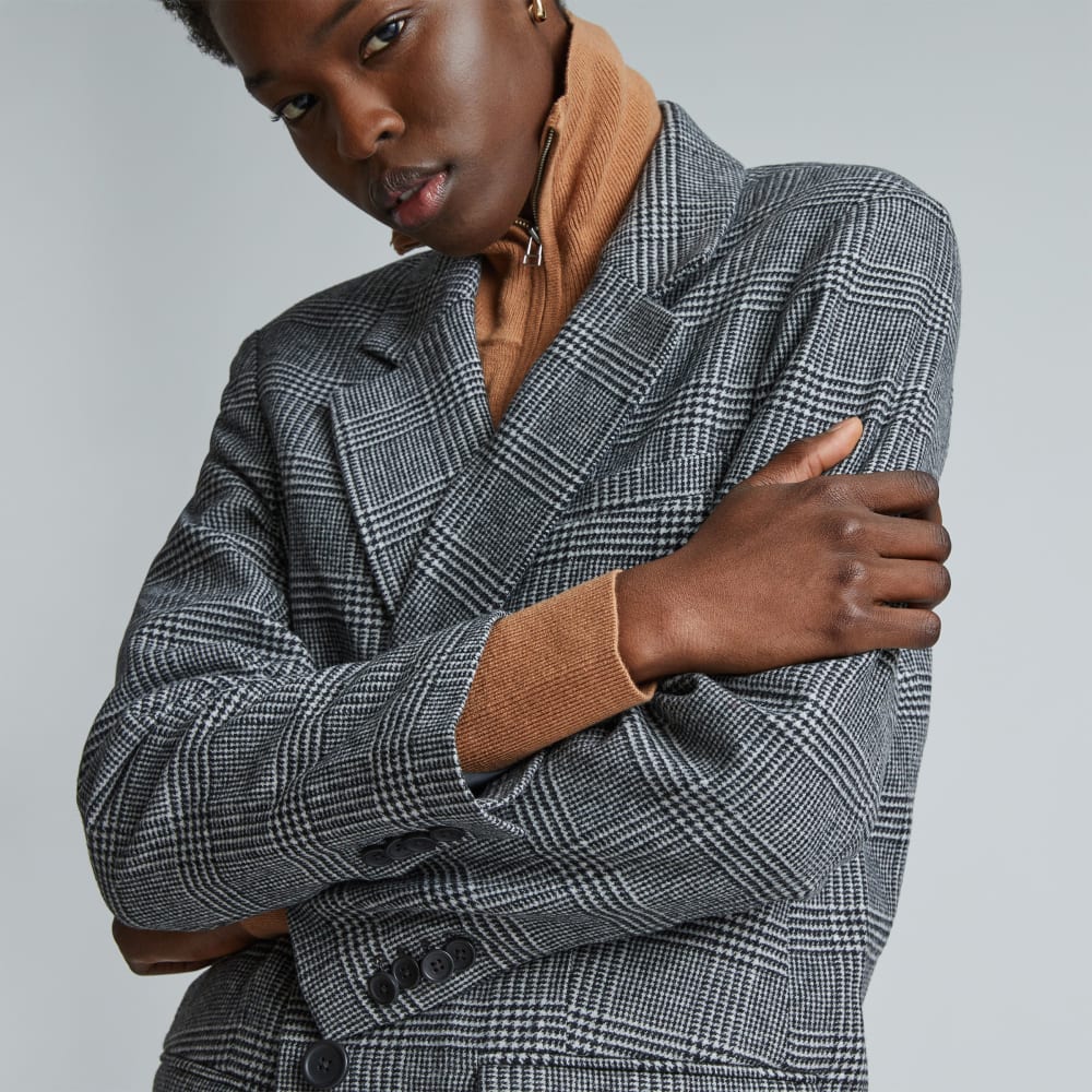 The Oversized Blazer in Wool | Glen Plaid - Image 3