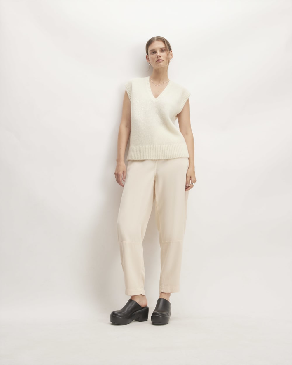 The Alpaca V-Neck Vest | Snow - Image 3