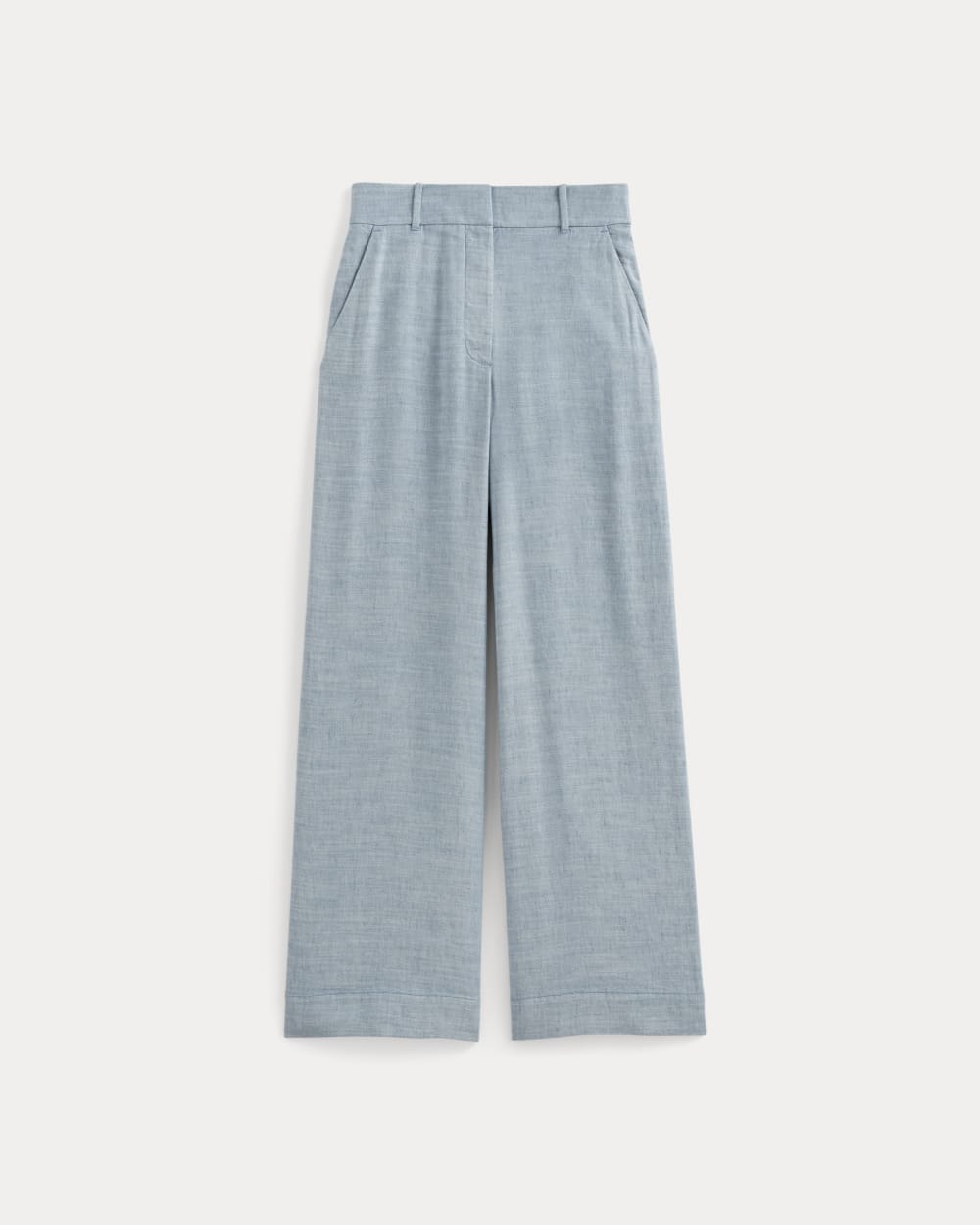 The Wide-Leg Pant in Stretch Linen | Chambray - Image 2