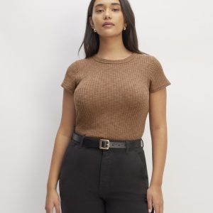 The Cozy Rib Tee | Carob Brown
