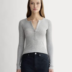 The Luxe Rib Henley |  Heathered Grey