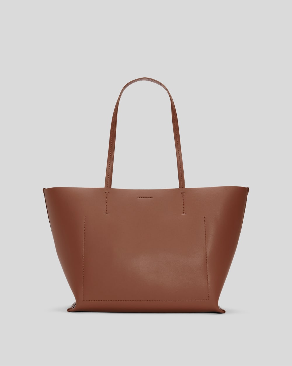 The Luxe Medium Italian Leather Tote | Cognac - Image 6
