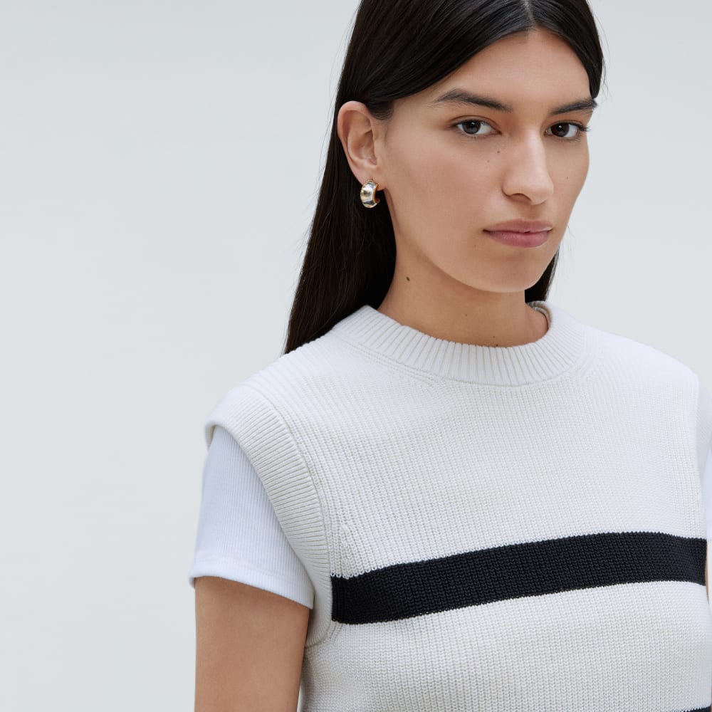 The Cotton Summer Sweater Tank | Canvas / Black - Image 4