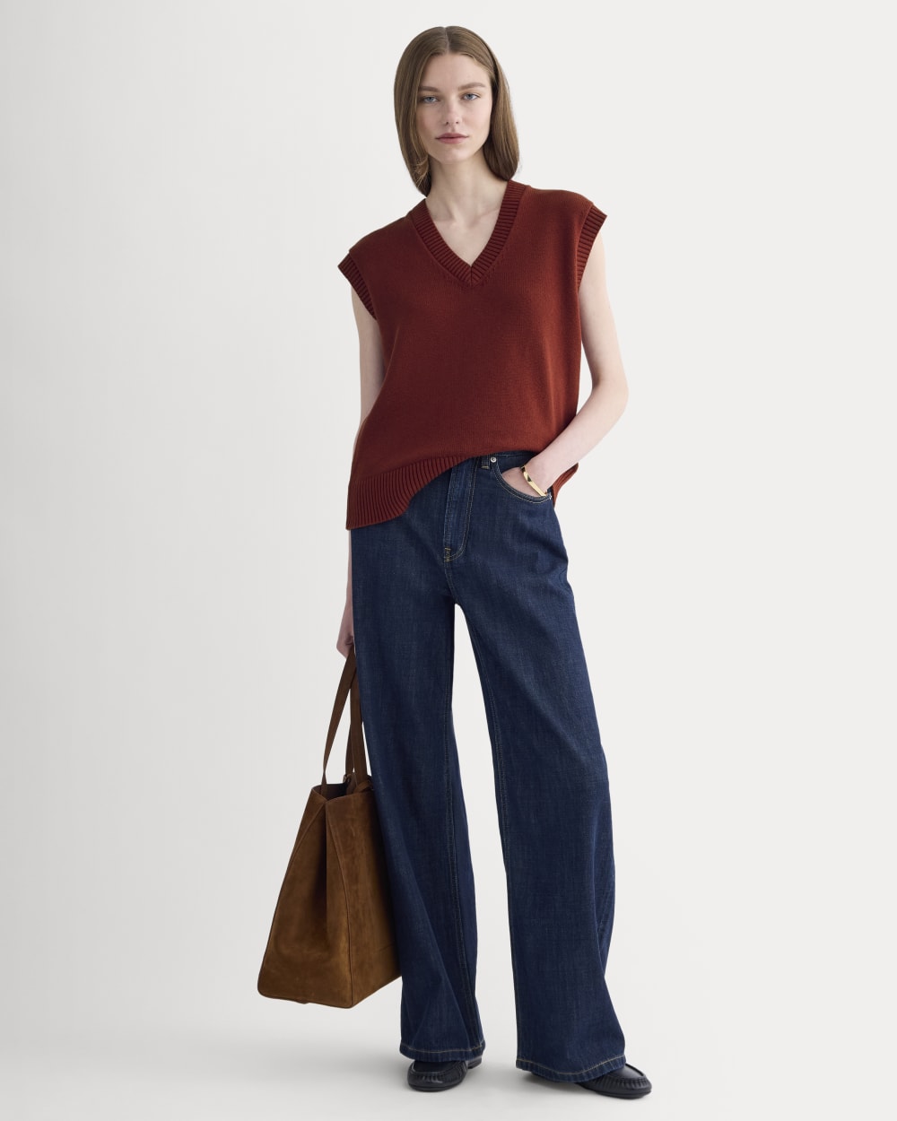 The Boxy Vest in Everyday Cotton | Merlot - Image 3
