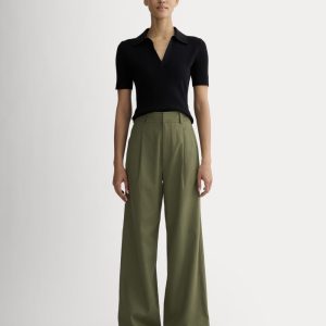The Draper Pleated Pant in Buttersmooth | Kalamata | 32 Inseam