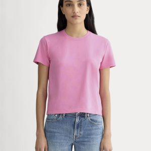 The Box-Cut Tee in Essential Cotton | Deep Pink | No Pocket