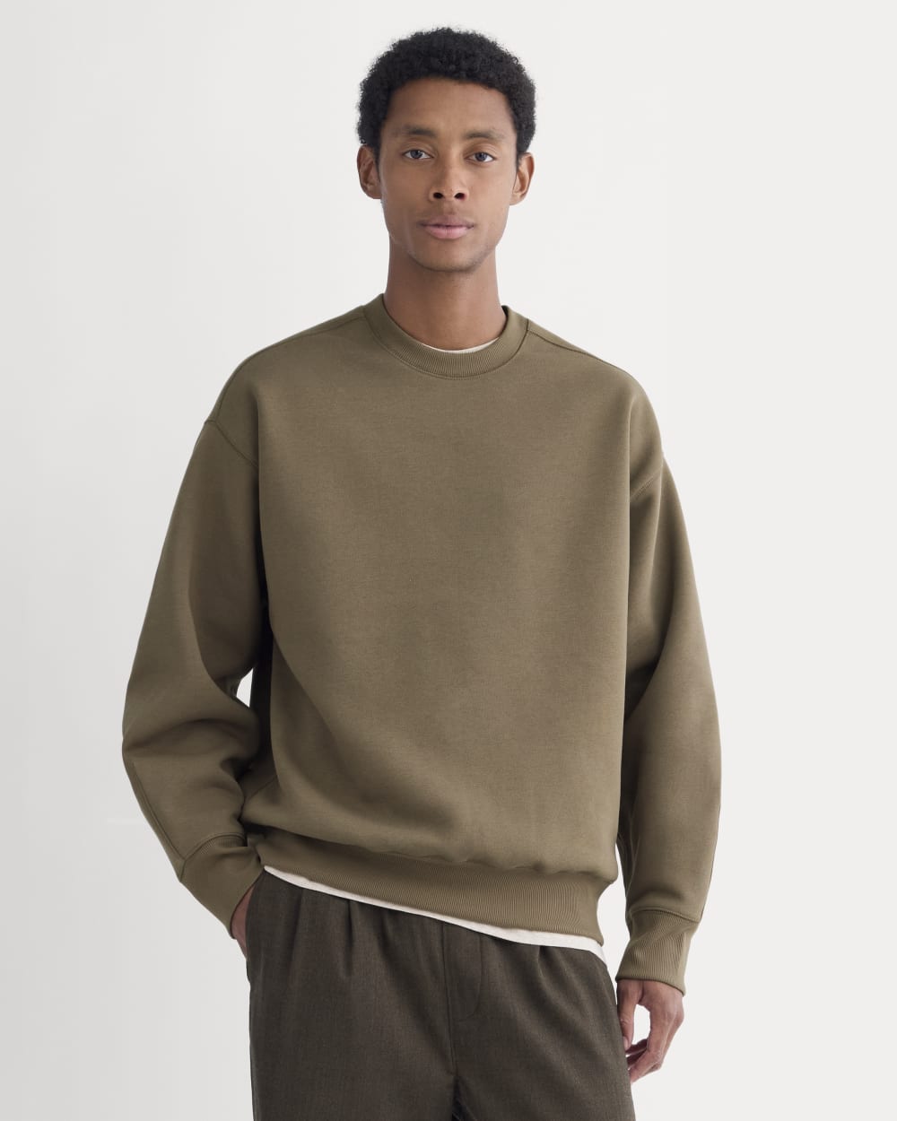 Luxe Fleece Crew Pullover | Deep Taupe