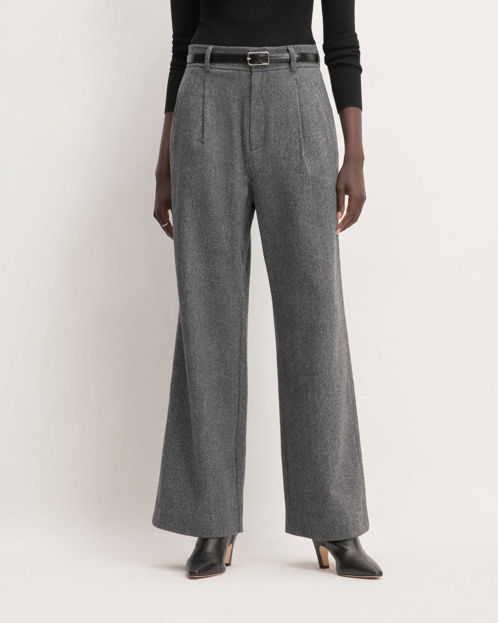 The ReWool® Way-High Drape Pant | Grey Herringbone - Image 3
