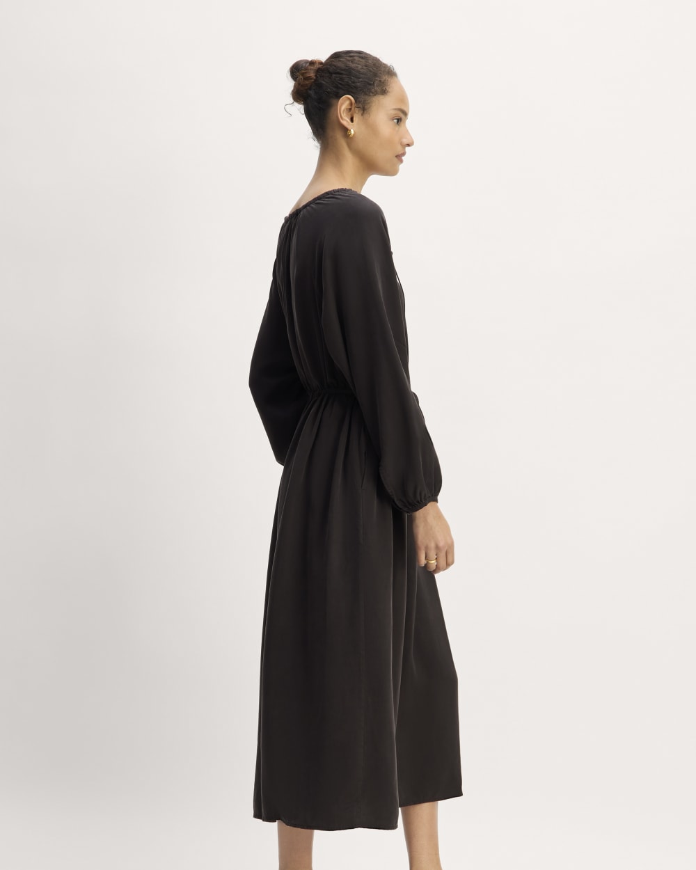 The TENCEL? Gathered Maxi Dress | Black - Image 3