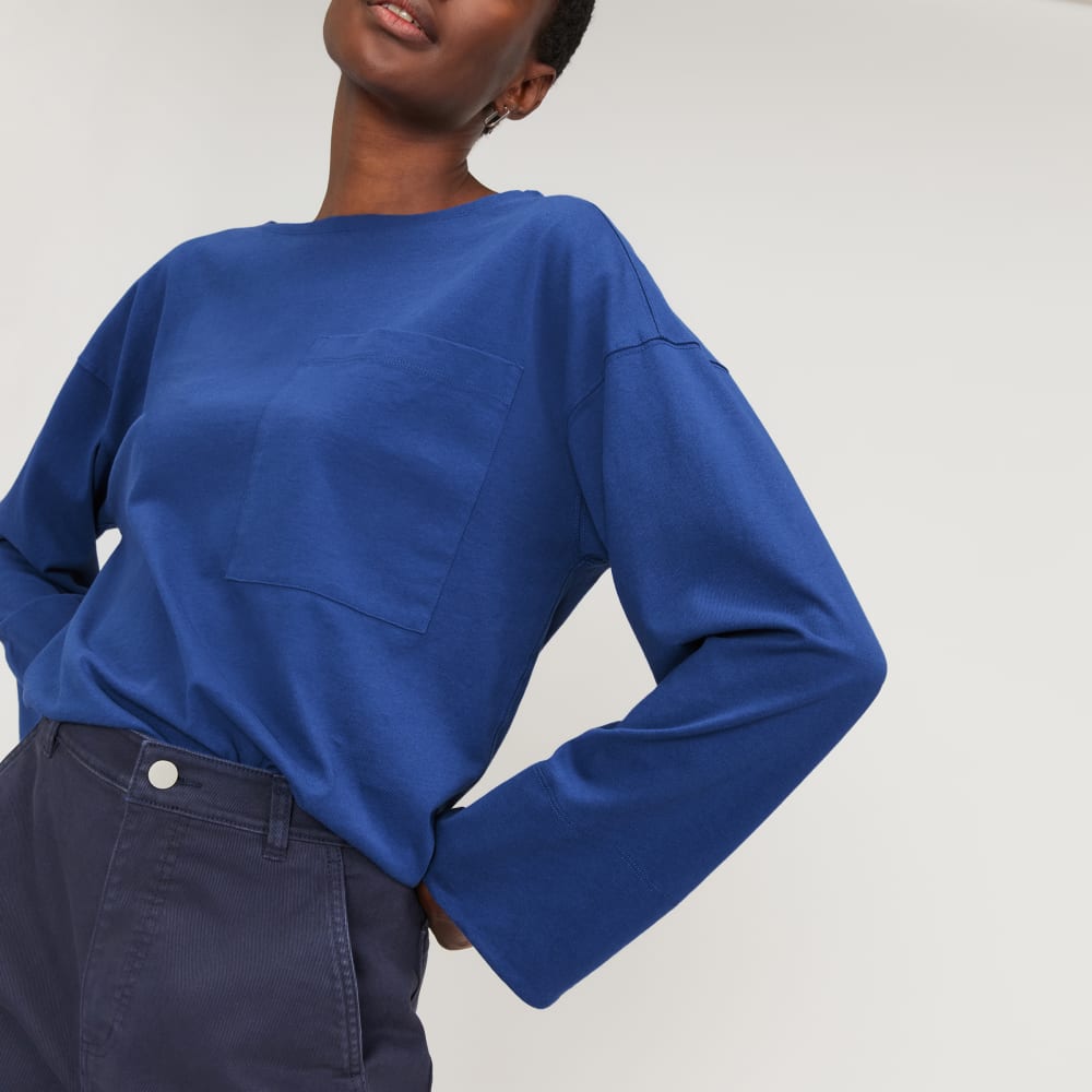The Premium Weight Oversized Pocket Tee | Mazarine Blue - Image 4
