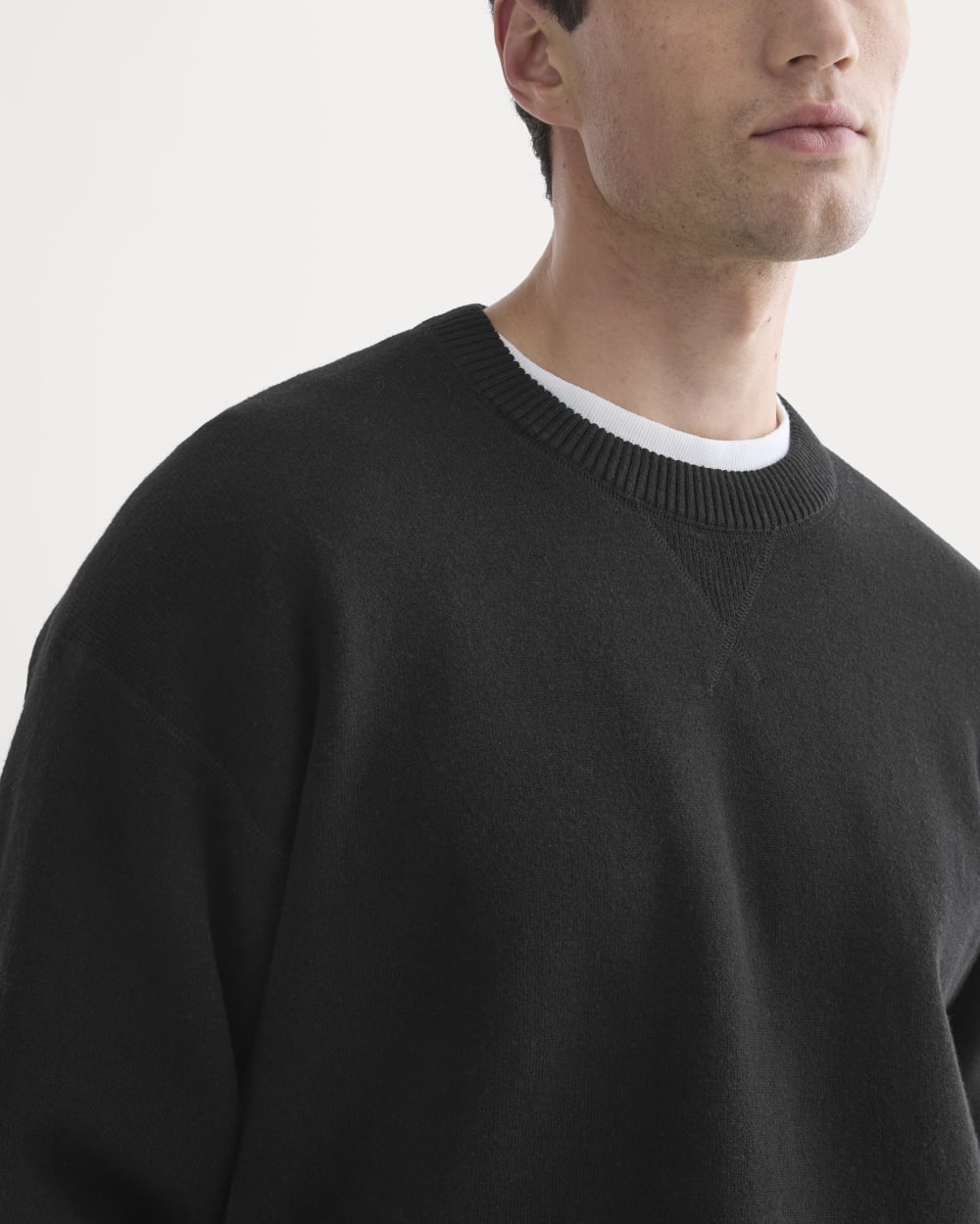 Luxe Merino Double-Knit Sweater | Black - Image 4