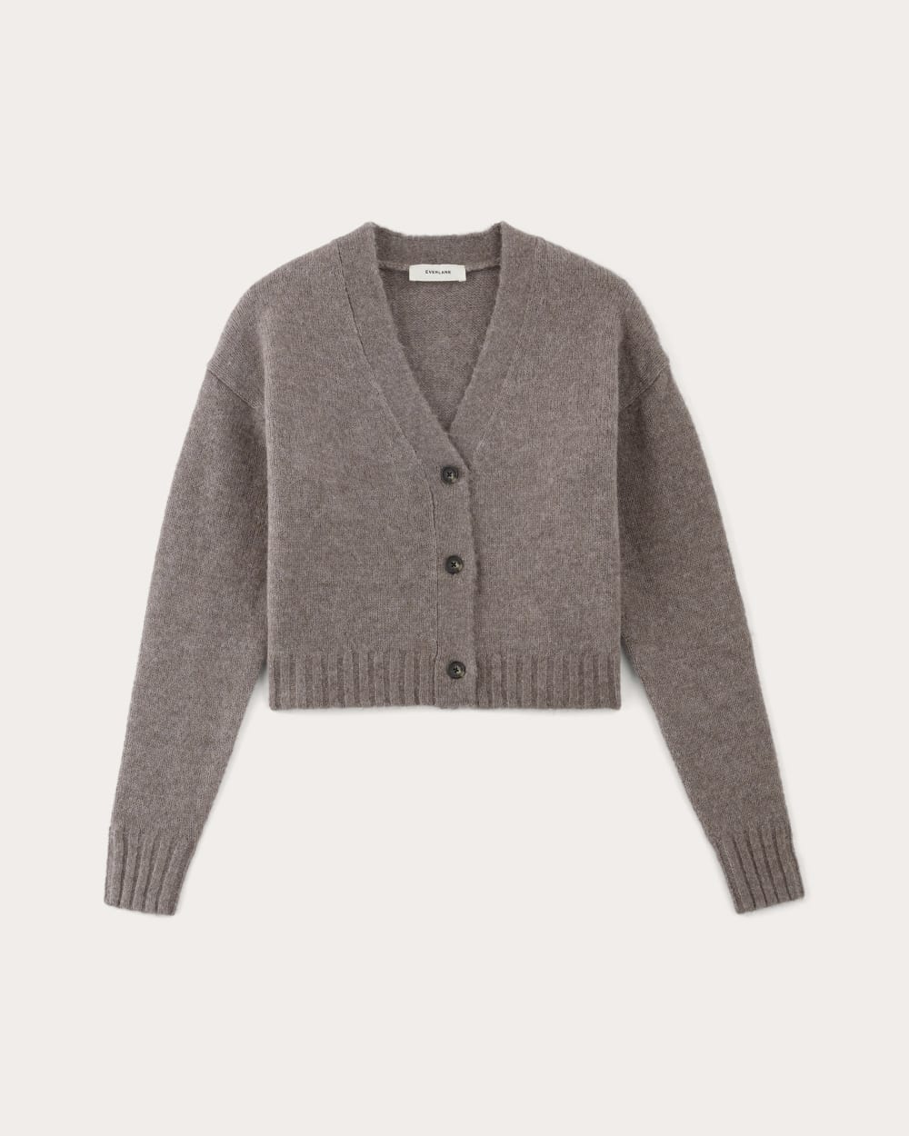 The Boxy Cardigan in Alpaca | Taupe Melange - Image 2