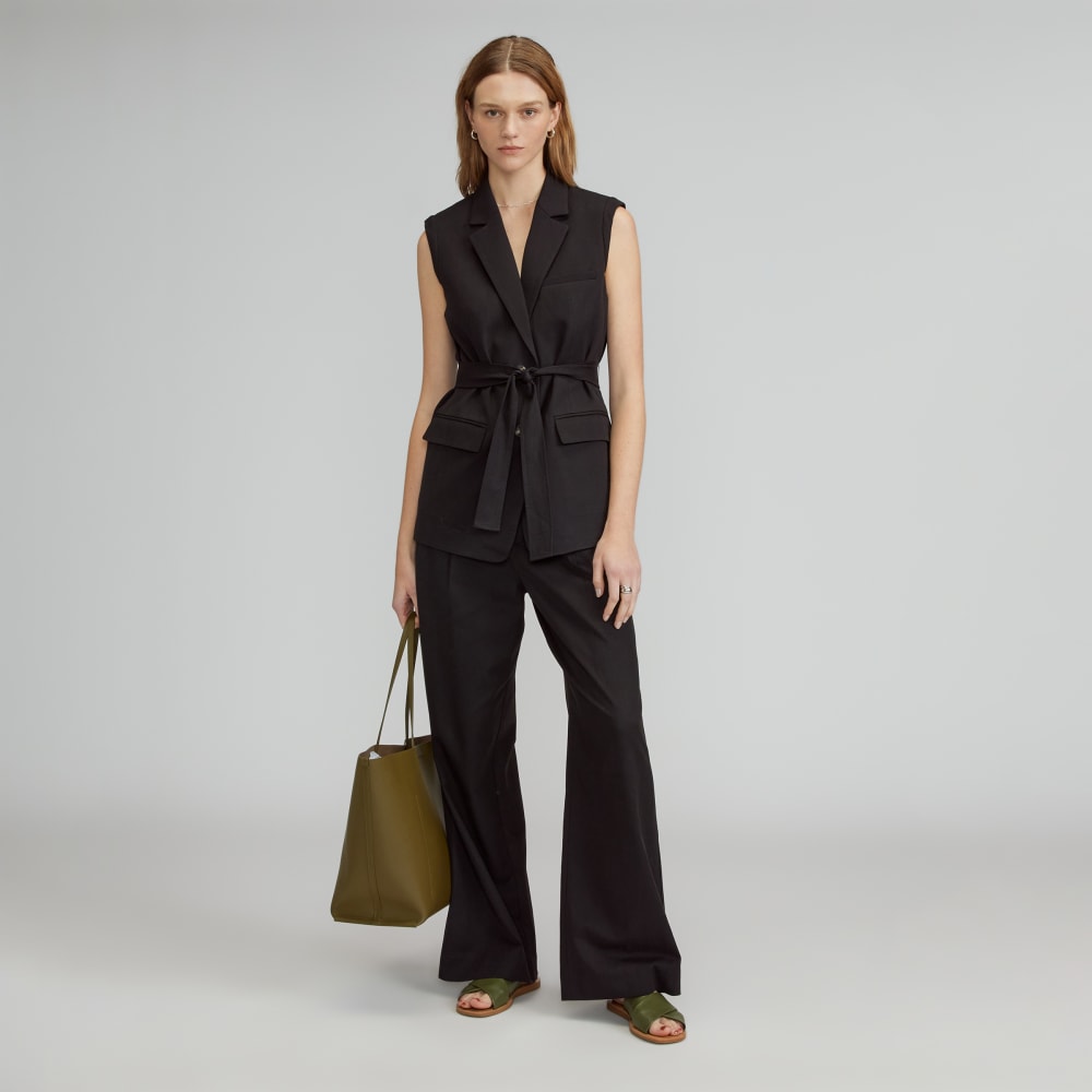 The Sleeveless Blazer in Buttersmooth | Black - Image 6