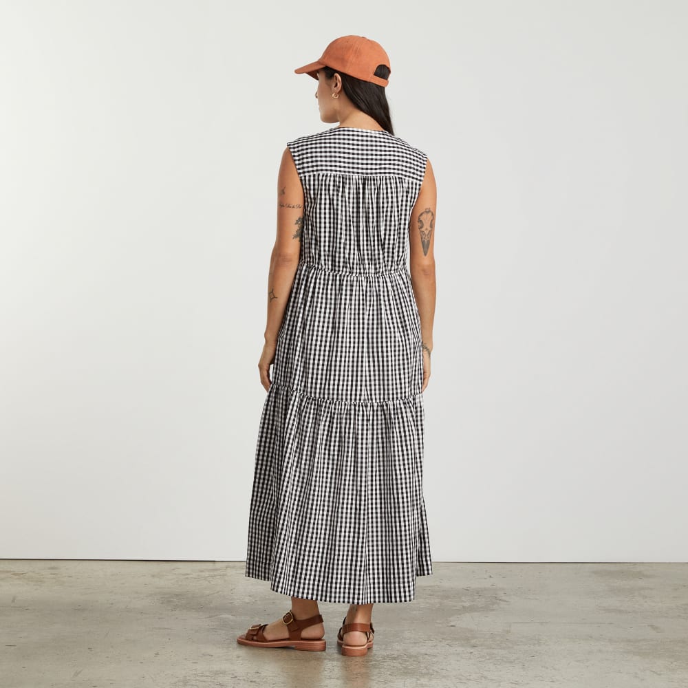 The Tiered Midi Dress | Black Gingham - Image 3