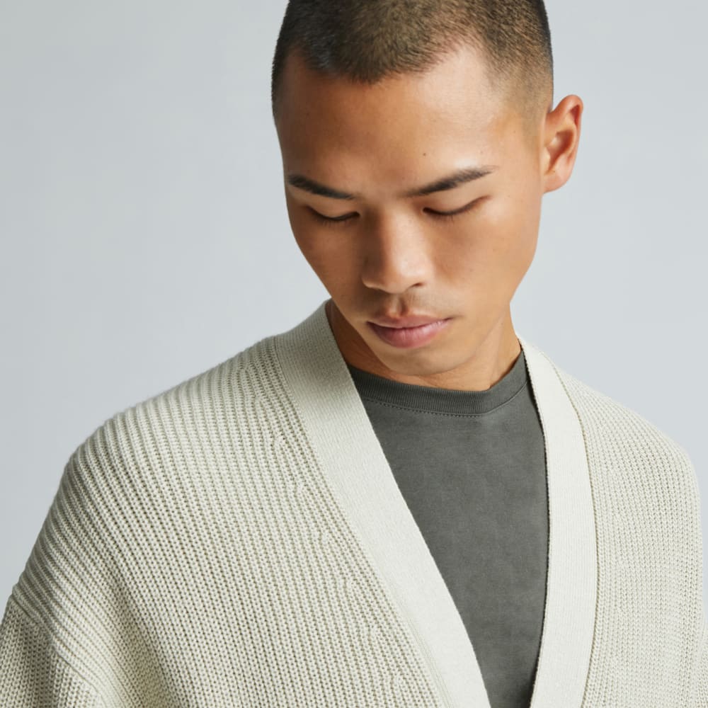 The No-Sweat Ribbed Cardigan | Pelican - Image 4