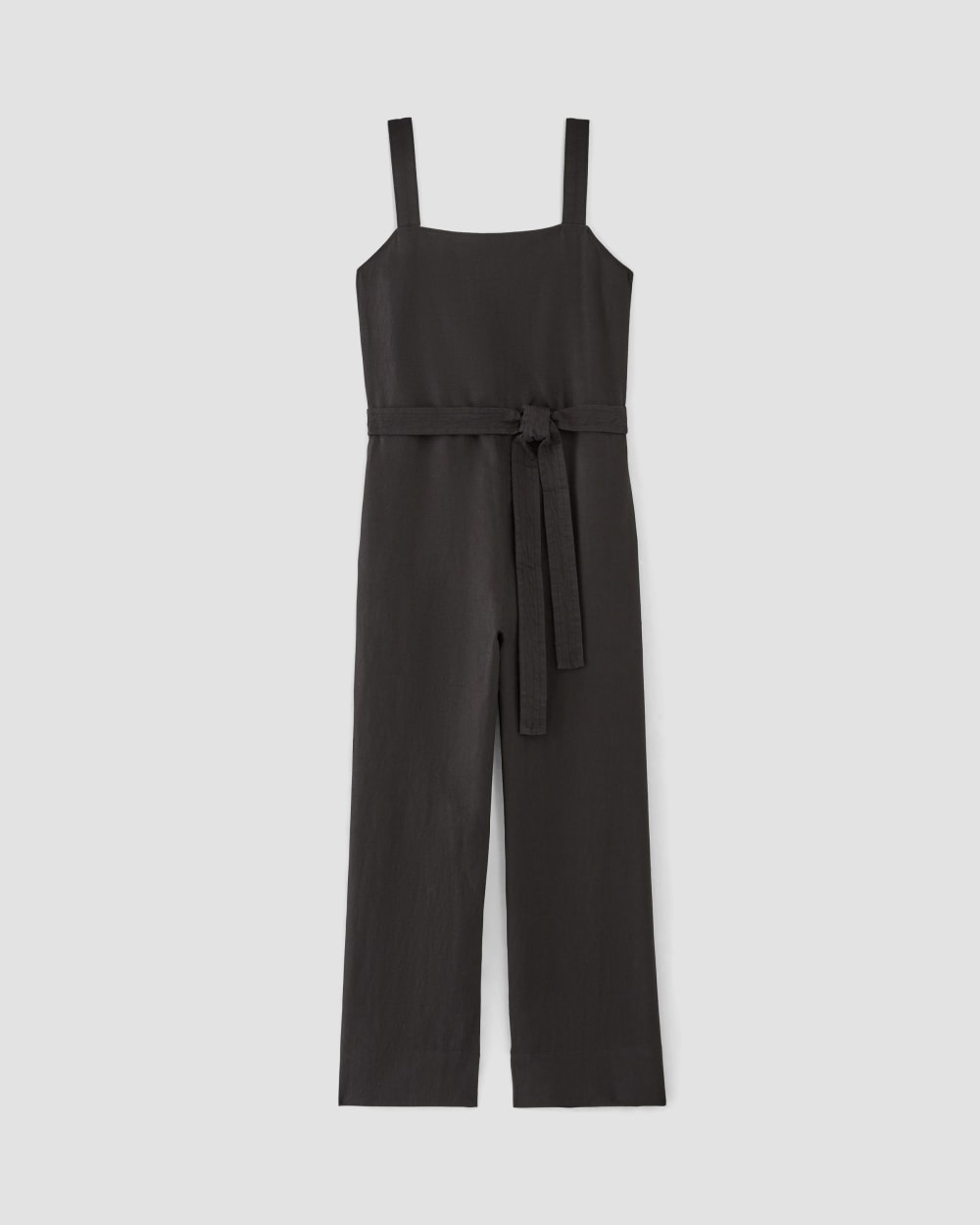 The Linen Side-Button Jumpsuit | Black - Image 2