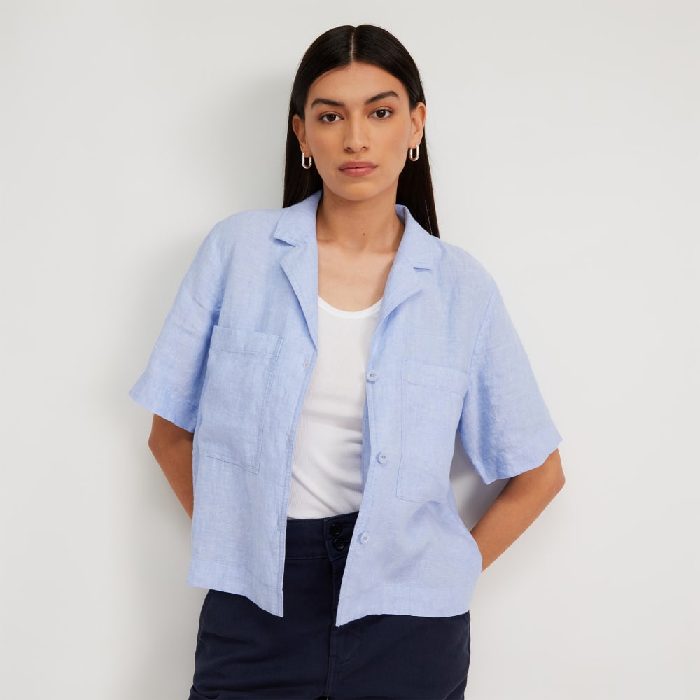 The Linen Workwear Shirt | Light Blue