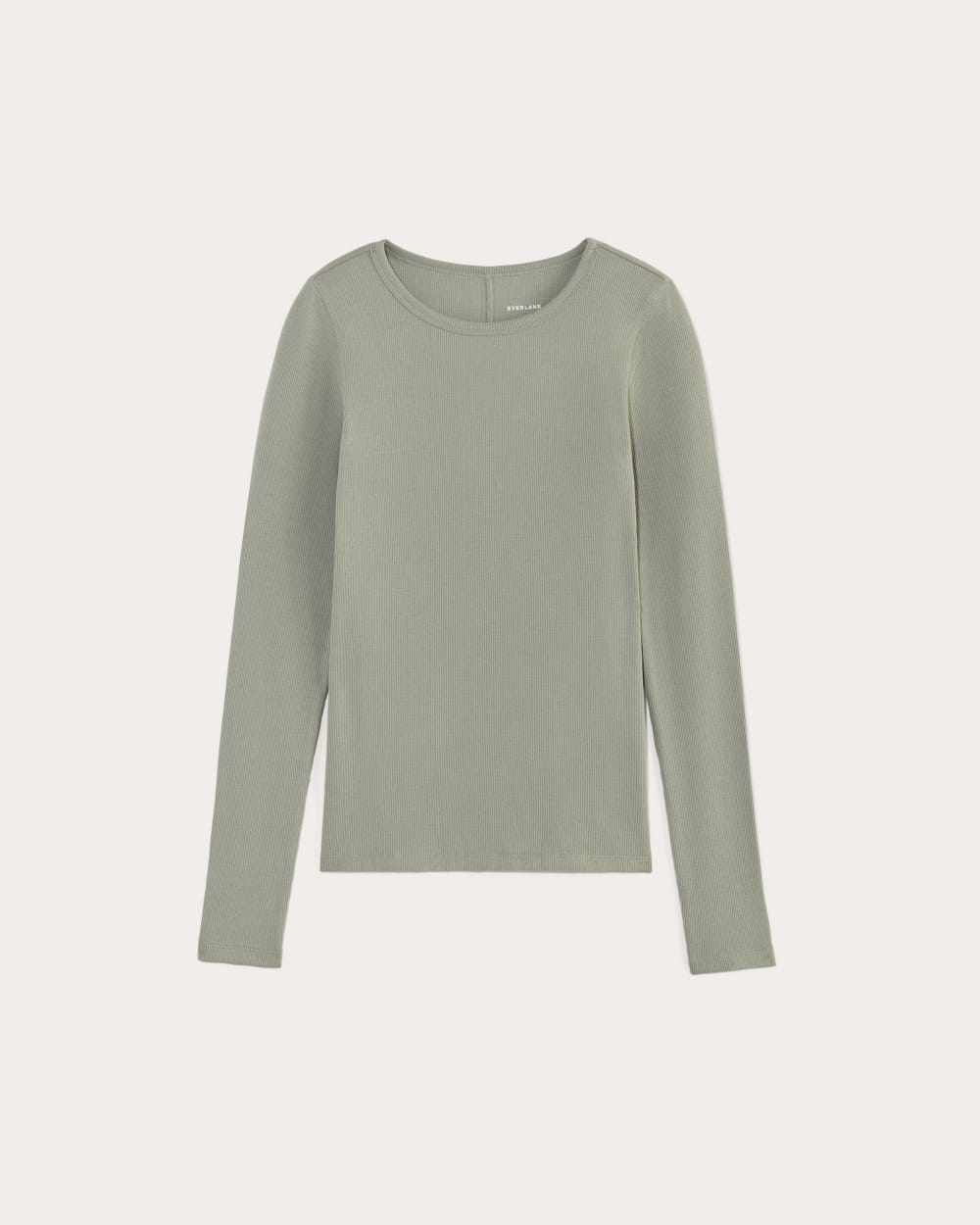 The Luxe Rib Long-Sleeve Crew | Sage Green - Image 2