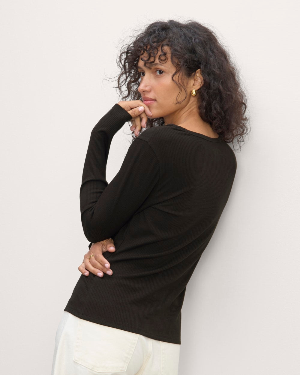 The Shimmy Long-Sleeve Tee | Black - Image 4