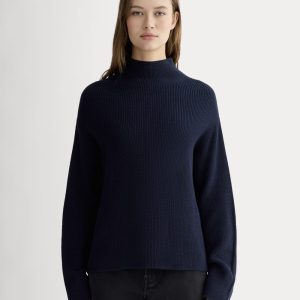 The Slouchy Funnel Neck in Everyday Cotton | Navy