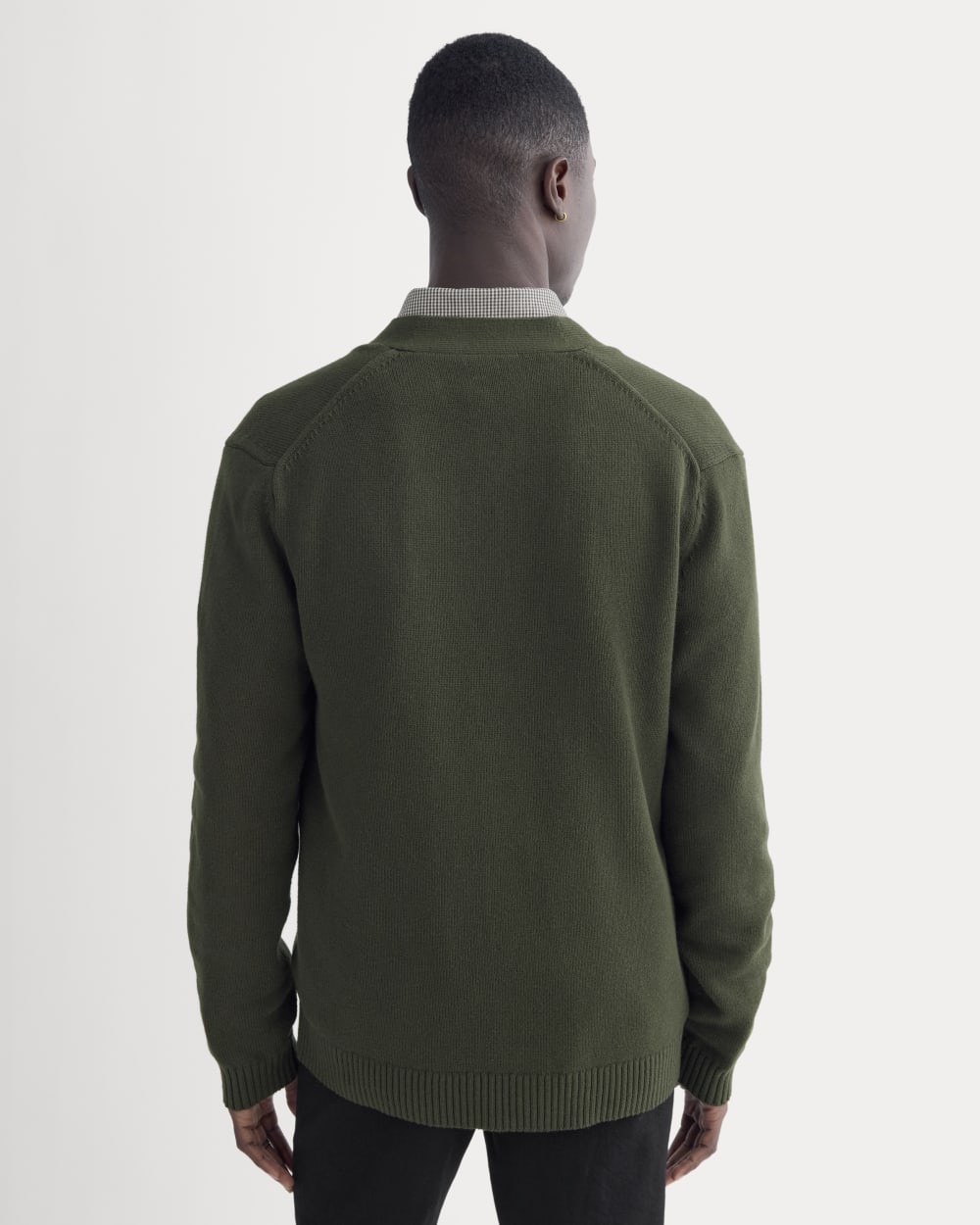 The Classic Cardigan in Everyday Cotton | Dark Green - Image 5
