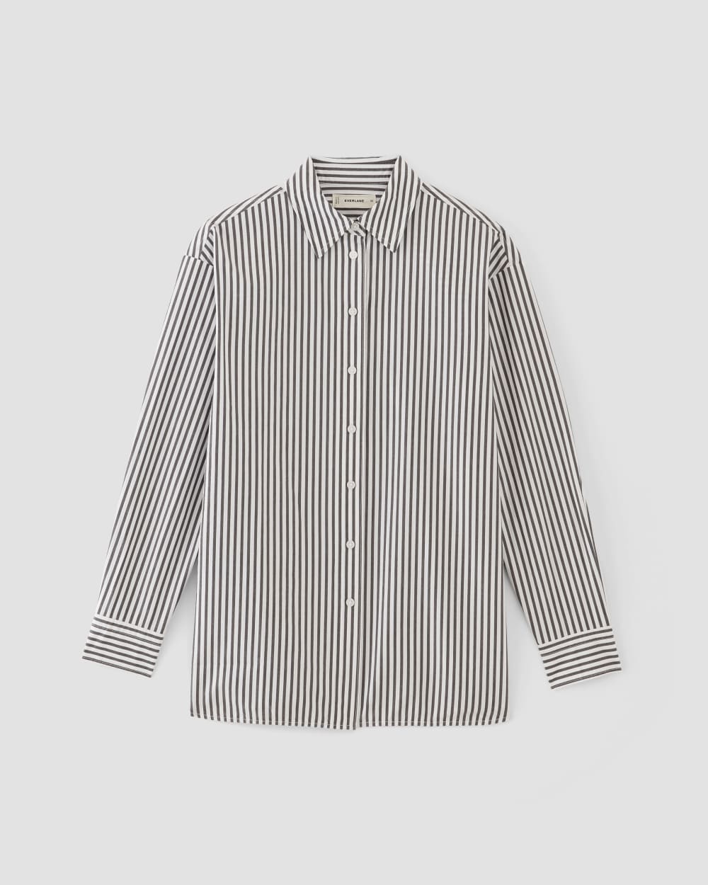 The Supima® Cotton Boyfriend Shirt | Optic White / Black - Image 2