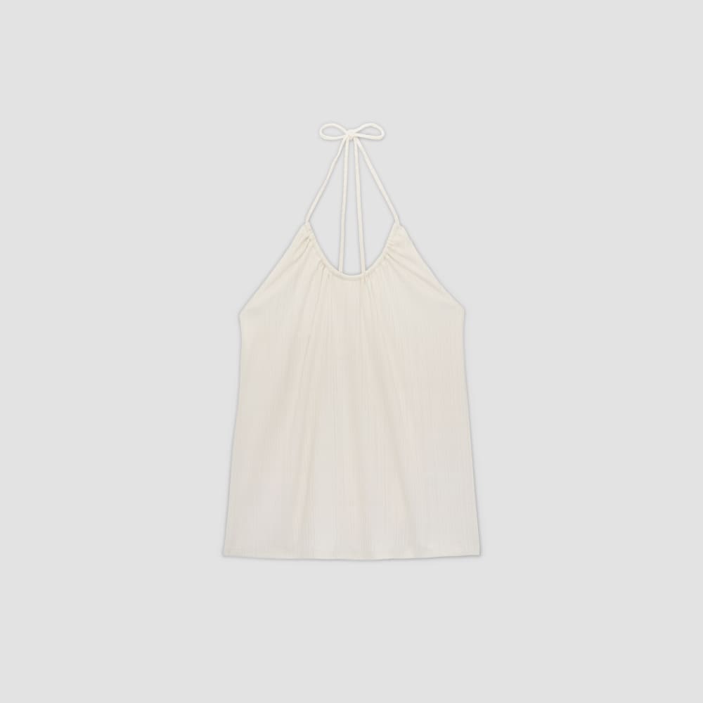 The Rib Soft Knit Halter Top | Bone - Image 2