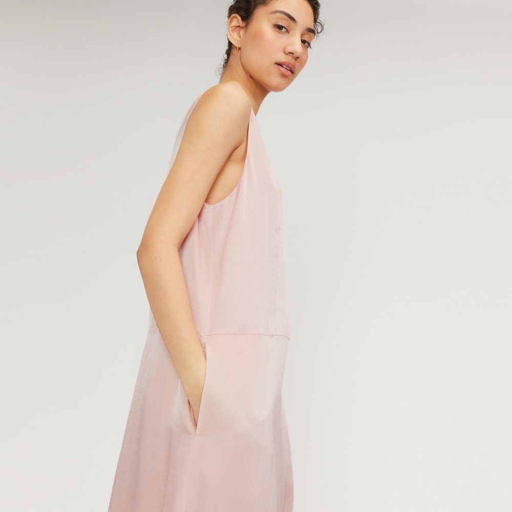 The Satin V-Neck Maxi Dress | Petal Pink - Image 4