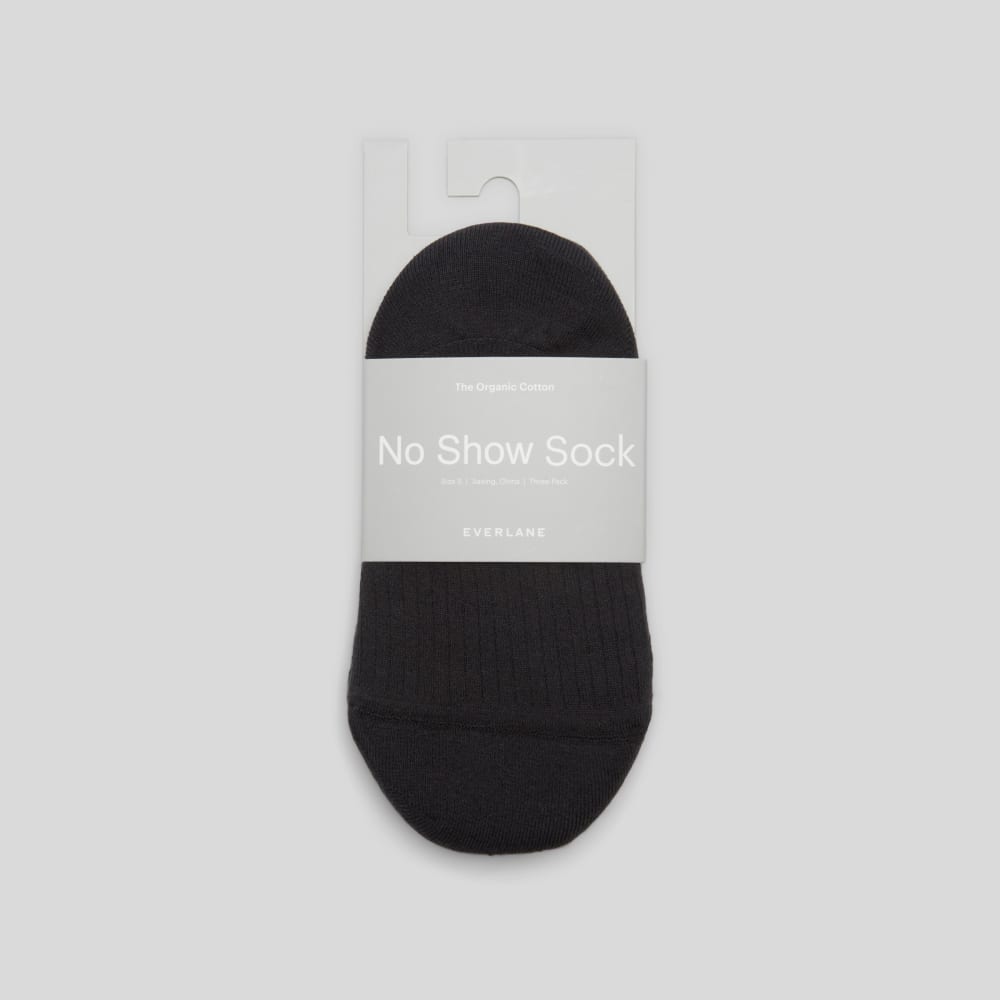 The Organic Cotton No-Show Sock 3-Pack | Black