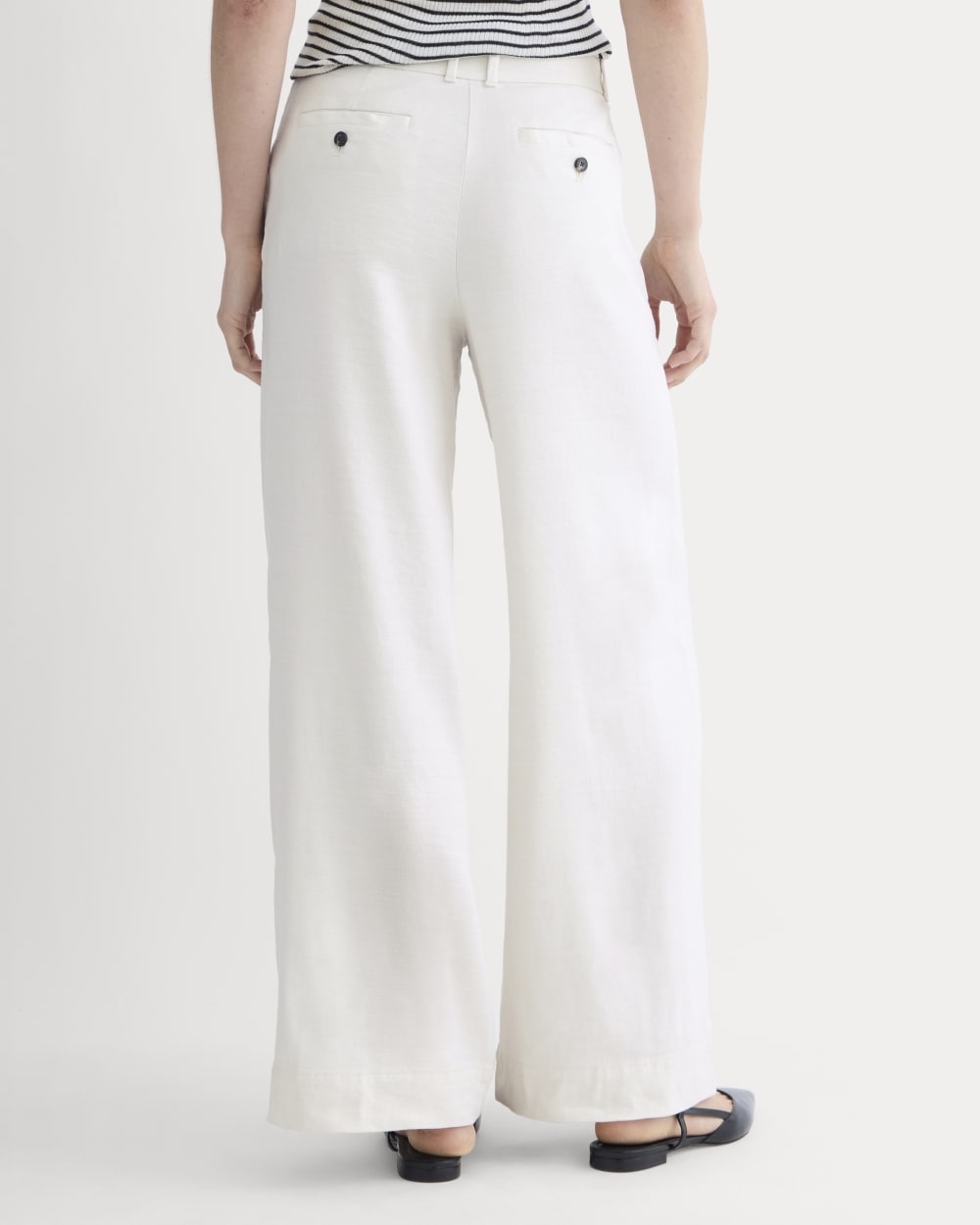 The Wide-Leg Pant in Stretch Linen | Natural Chambray - Image 5
