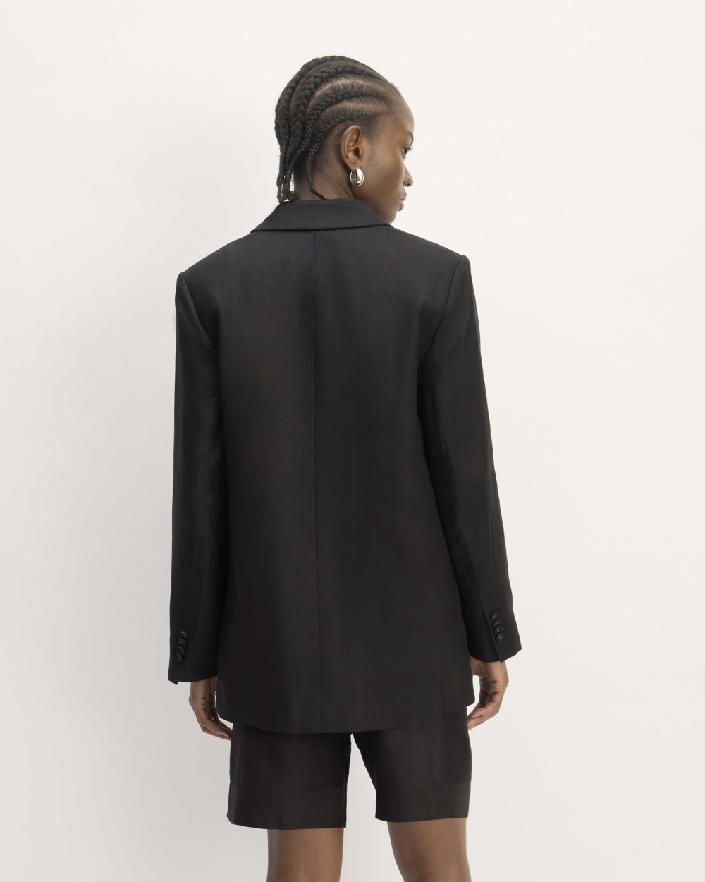 The Oversized Blazer in Linen | Black - Image 6