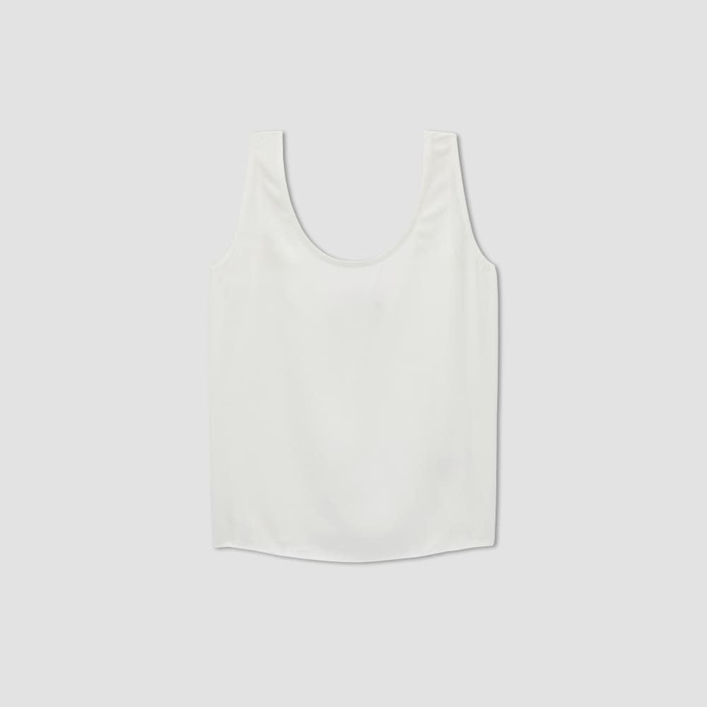 The Scoop Tank in Washable Silk | Off-White - Image 2