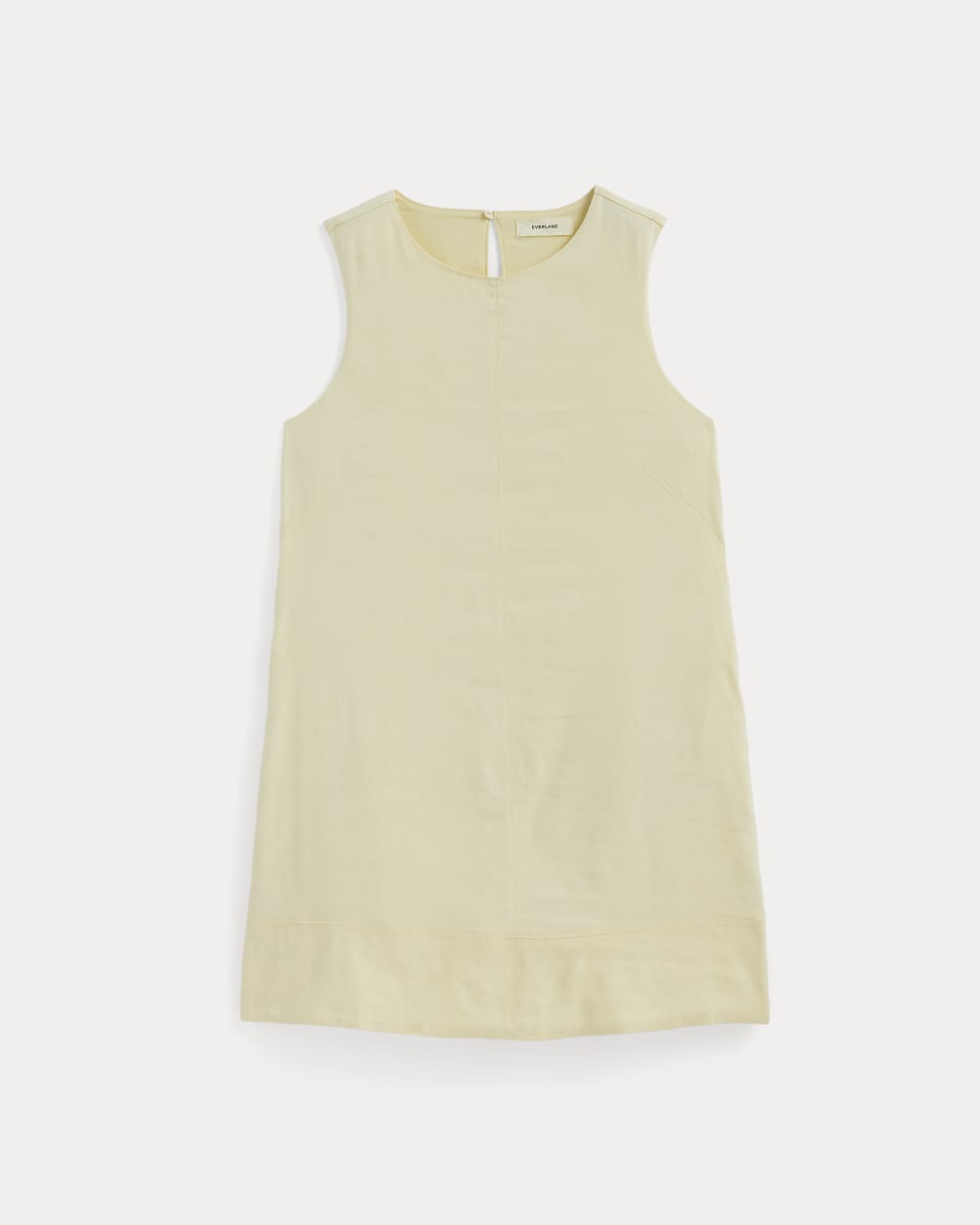 The Shift Dress in Stretch Linen | Light Yellow - Image 2