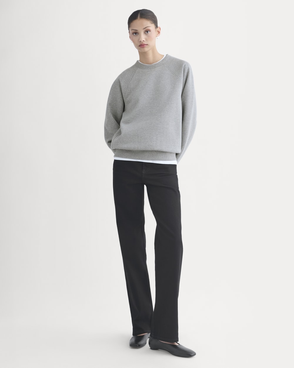 Luxe Fleece Raglan Crewneck | Vintage Heather Grey - Image 3