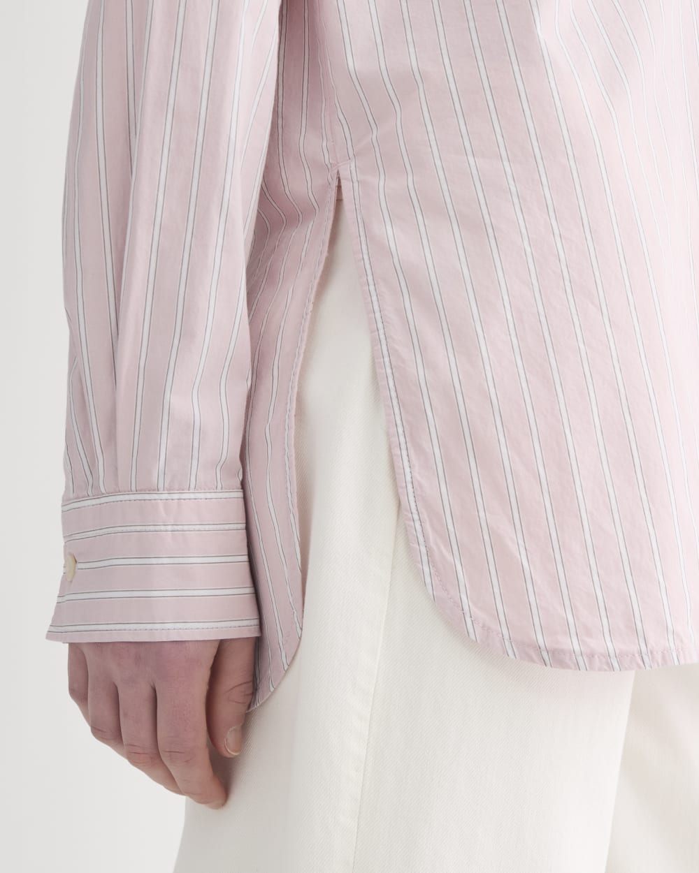 The Boyfriend Shirt in Ultrasoft Cotton | Pink / White - Image 4