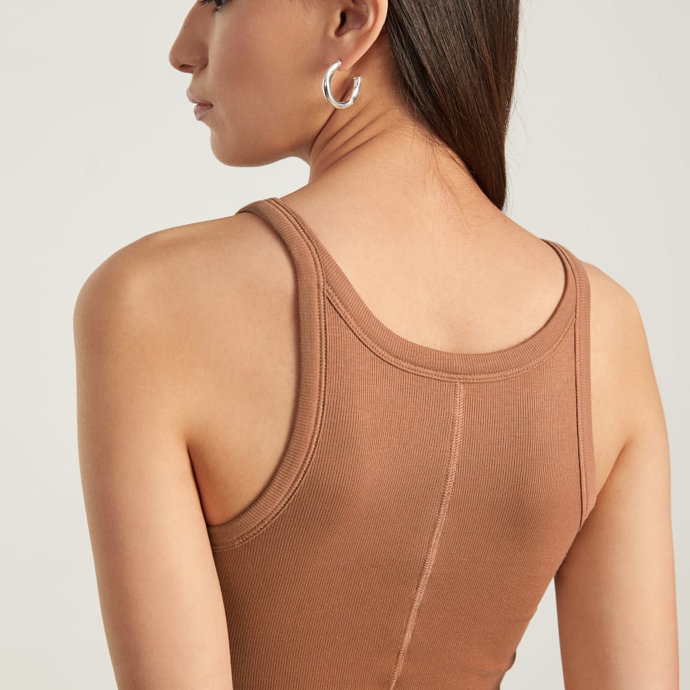 The Pima Micro-Rib Short Tank | Tawny Brown - Image 5