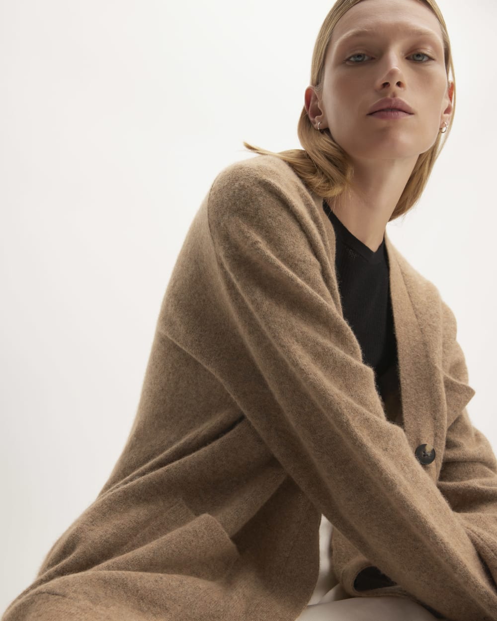 The Cozy-Stretch Relaxed Cardigan | Heathered Toasted Coconut - Image 4
