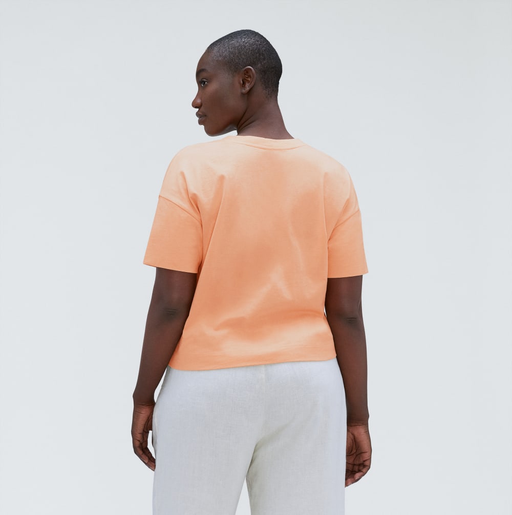 The Organic Cotton Slouchy V-Neck | Apricot - Image 3