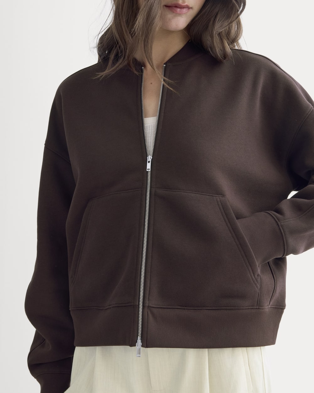 Luxe Fleece Bomber Jacket | Dark Chocolate - Image 4