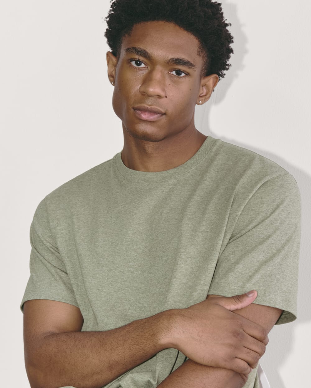 The Premium-Weight Relaxed Crew | Uniform | Heather Sage Green - Image 5