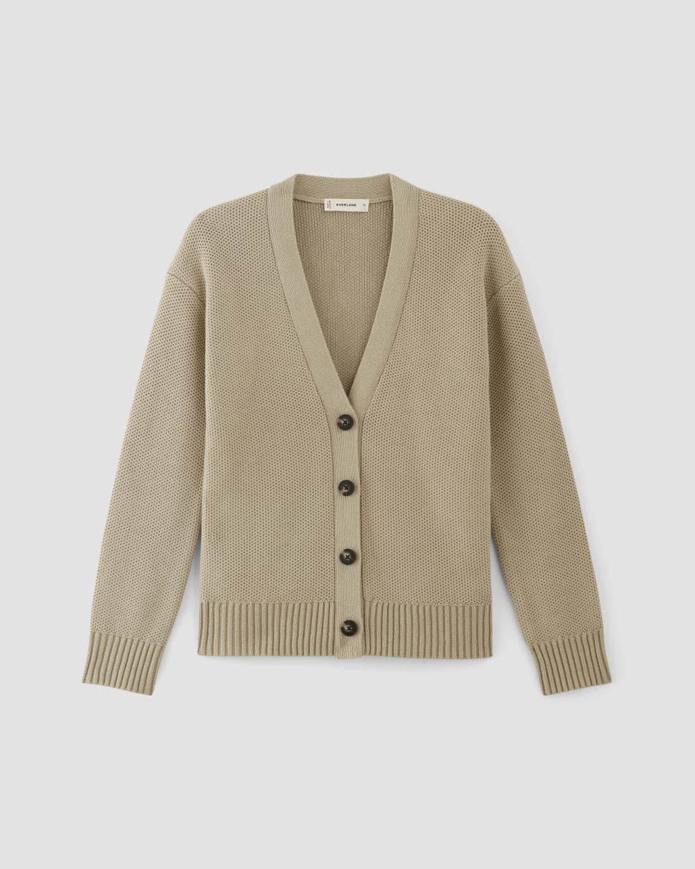 The Cotton Honeycomb Cardigan | Trench Coat Khaki - Image 2