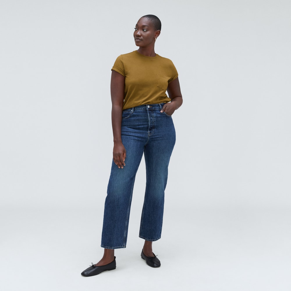 The Box-Cut Tee in Essential Cotton | Tapenade | Pocket - Image 5