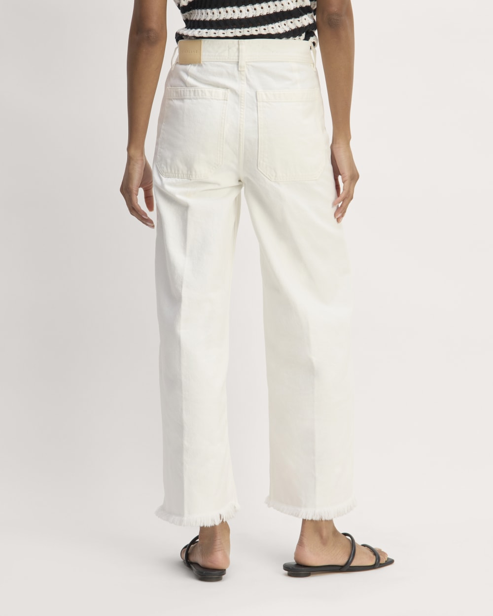 The Mariner Cropped Jean | Frayed Hem Bone - Image 6