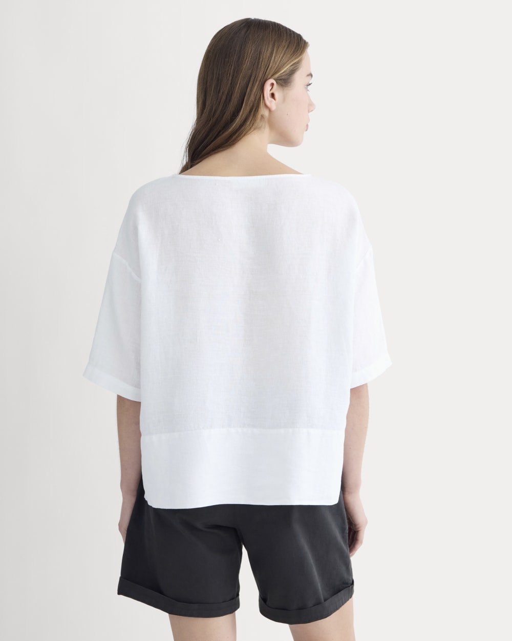 The Boatneck Top in Linen | White - Image 5